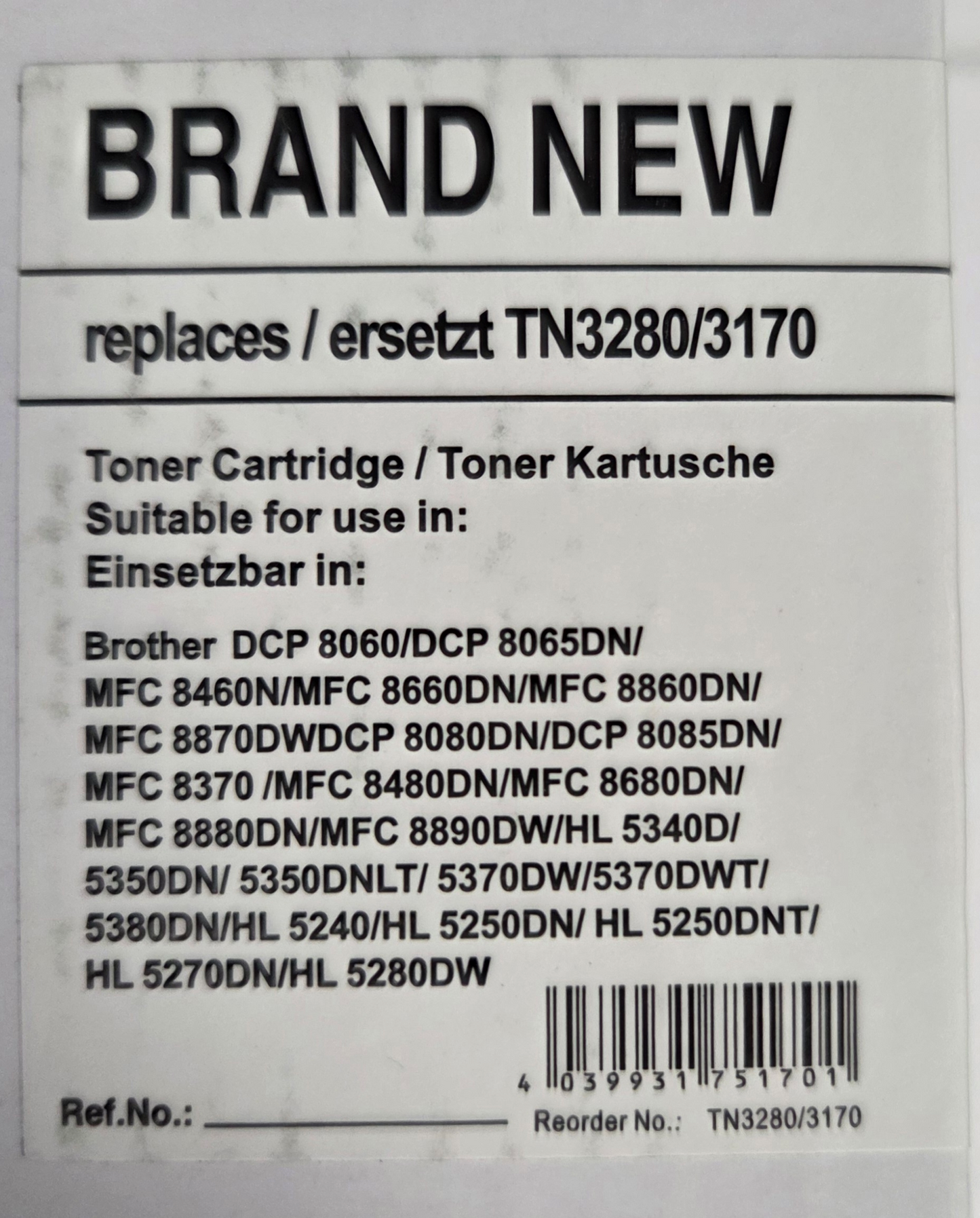 TN-3280 / 3170 Toner - Kompatibel für Brother ( 20260087 )