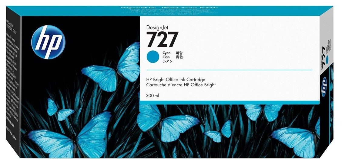 Original HP Tinten Patrone 727 Cyan 300ml (20260067)