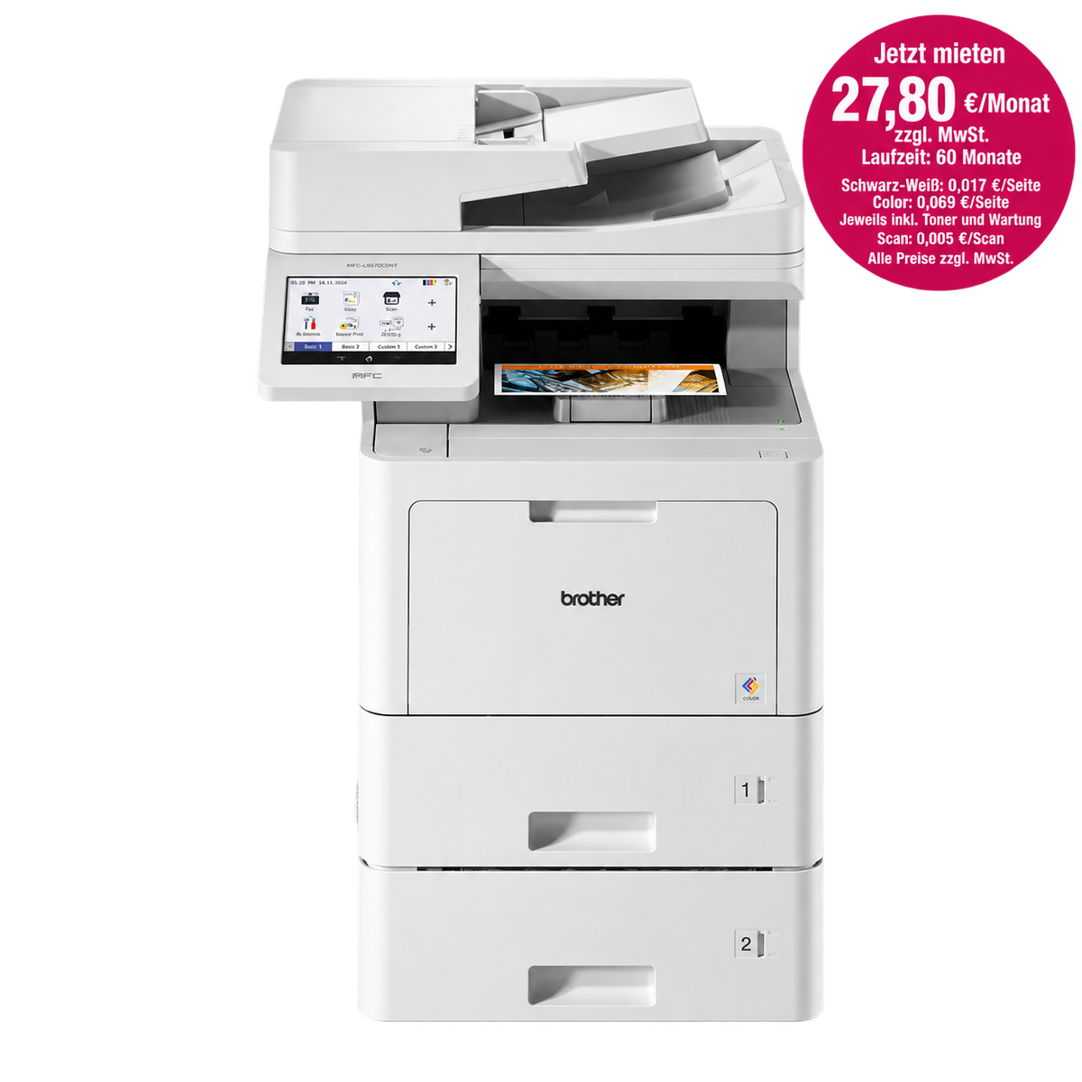 Brother MFC-L9670CDNT Professioneller LAN 4-in-1 Farblaser-Multifunktionsdrucker mit hervorragender Farbqualität, hoher Druckgeschwindigkeit und 2 Papierkassetten
