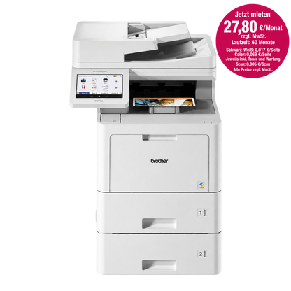Brother MFC-L9670CDNT Professioneller LAN 4-in-1 Farblaser-Multifunktionsdrucker mit hervorragender Farbqualität, hoher Druckgeschwindigkeit und 2 Papierkassetten