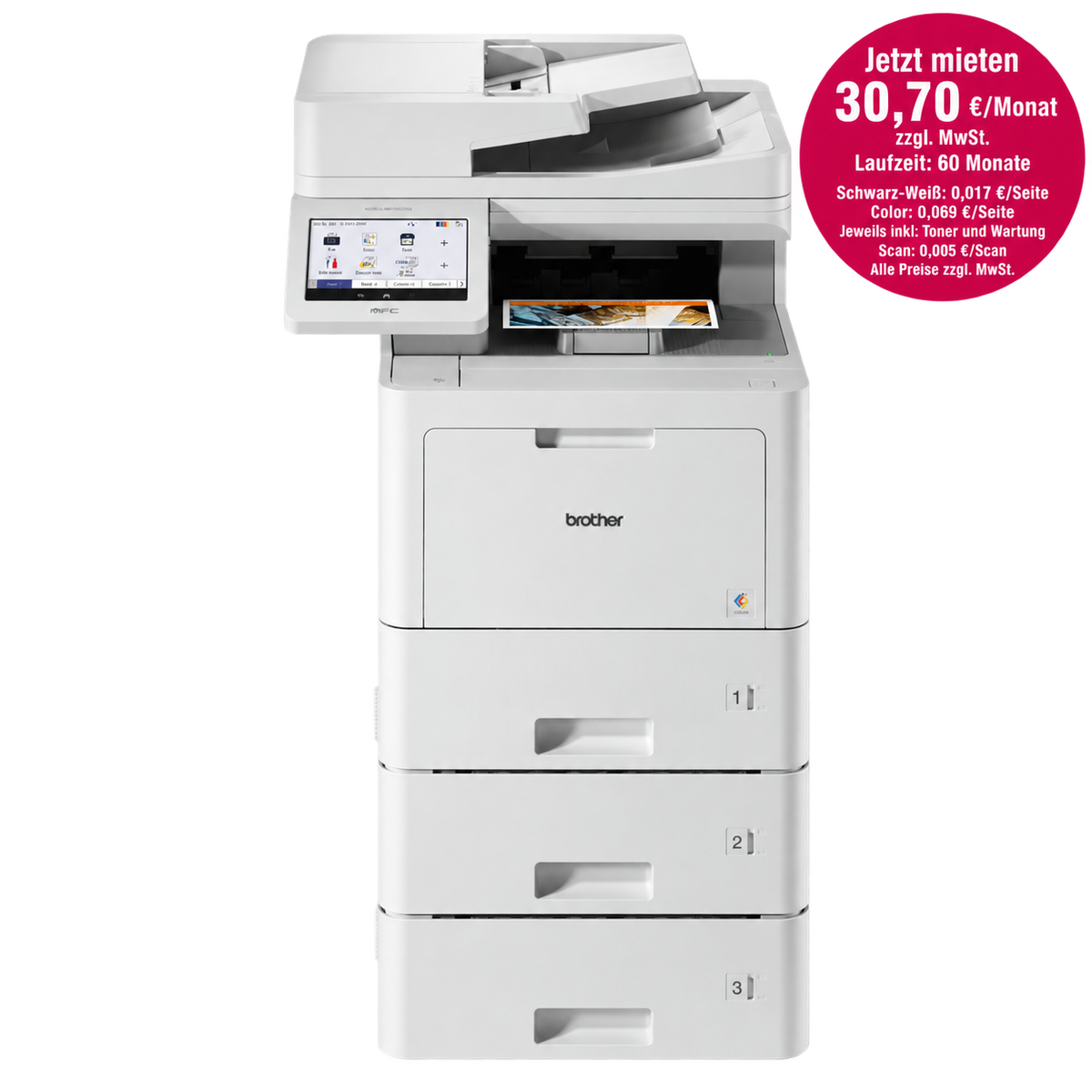 Brother MFC-L9670CDNTT Professioneller LAN 4-in-1 Farblaser-Multifunktionsdrucker mit hervorragender Farbqualität, hoher Druckgeschwindigkeit und 3 Papierkassetten