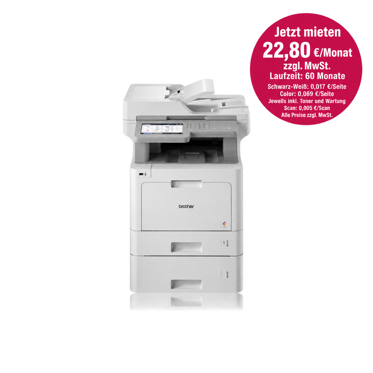 Brother MFC-L9570CDWT Professioneller WLAN 4-in-1 Farblaser-Mulitfunktionsdrucker mit 2 Kassetten