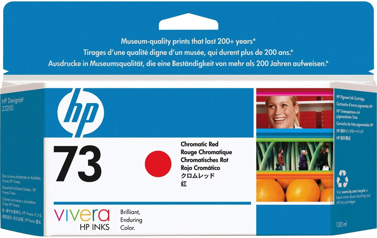 Original HP Tinten Patrone 73 Chromatisches Rot (20260120)