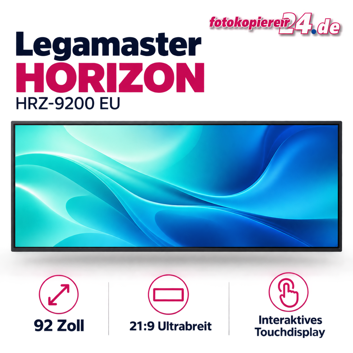 Legamaster HORIZON HRZ-9200 EU – 92″ Touchdisplay im 21:9-Ultrabreitformat