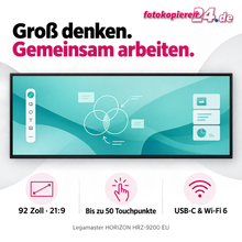 Legamaster HORIZON HRZ-9200 EU – 92″ Touchdisplay im 21:9-Ultrabreitformat