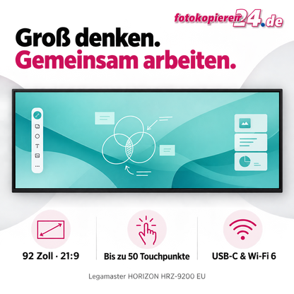 Legamaster HORIZON HRZ-9200 EU – 92″ Touchdisplay im 21:9-Ultrabreitformat
