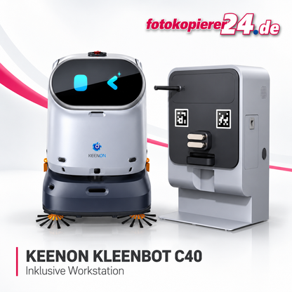 KEENON KLEENBOT C40 inkl. Workstation – Reinigungsroboter mit automatischer Wasserver- und -entsorgung
