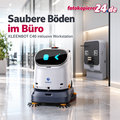 KEENON KLEENBOT C40 inkl. Workstation – Reinigungsroboter mit automatischer Wasserver- und -entsorgung