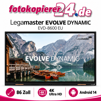 Legamaster EVOLVE DYNAMIC EVD-8600 EU – 86-Zoll-Touchdisplay mit 4K UHD und Android 14