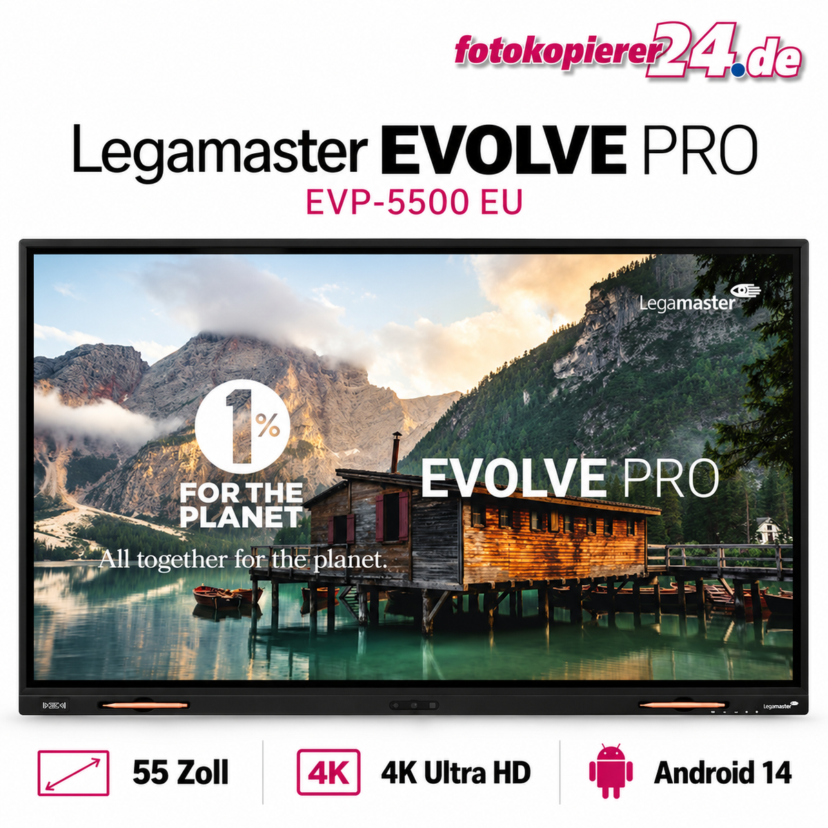 Legamaster EVOLVE PRO EVP-5500 EU – 55″ 4K-Touchdisplay mit Android 14