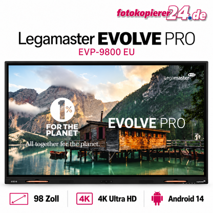 Legamaster EVOLVE PRO EVP-9800 EU Touchdisplay – 98 Zoll, 4K UHD