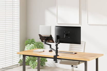 Neomounts DS20-425BL2 Monitorarm mit Laptop-Halterung 17-27" - platzsparend