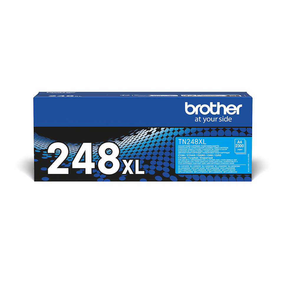 Brother TN-248XLC Toner Cyan. Druckt bis zu 2.300 Seiten.