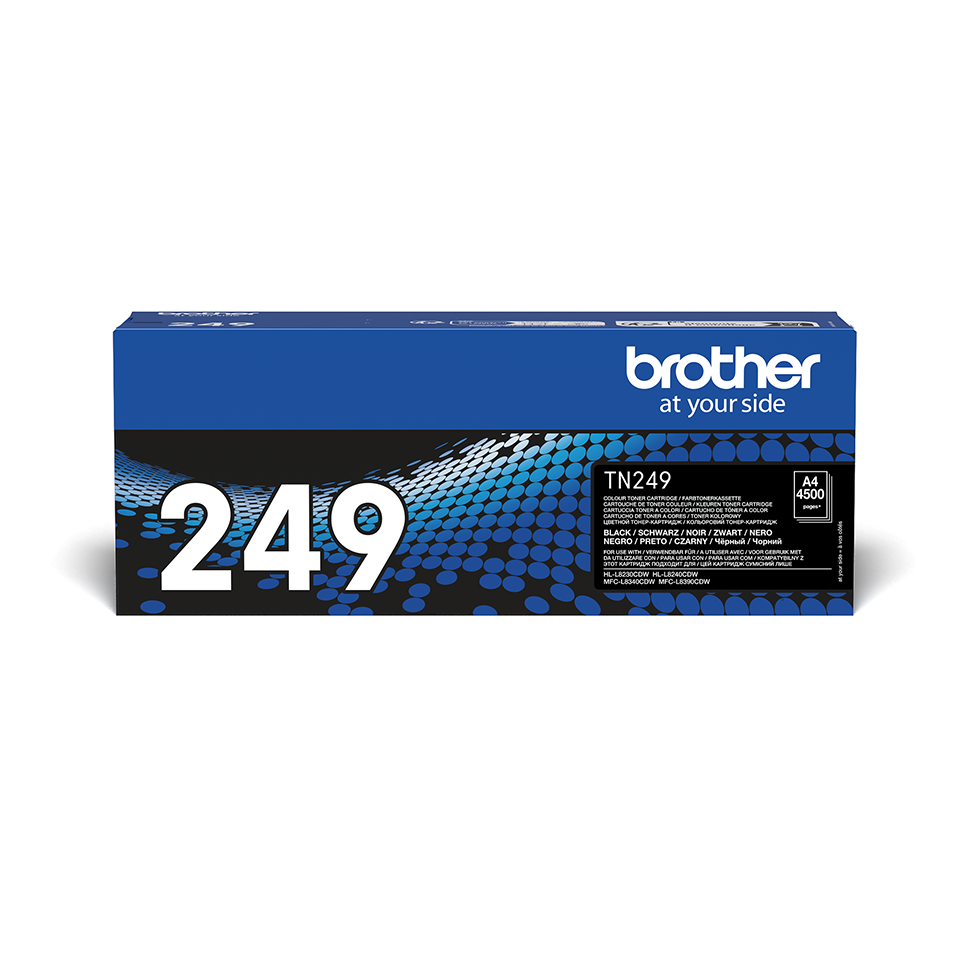 Brother TN-249BK Toner Schwarz. Druckt bis zu 4.500 Seiten.