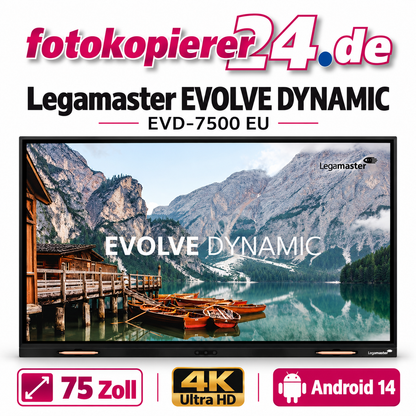 Legamaster EVOLVE DYNAMIC EVD-7500 EU – 75-Zoll-Touchdisplay mit 4K UHD und Android 14