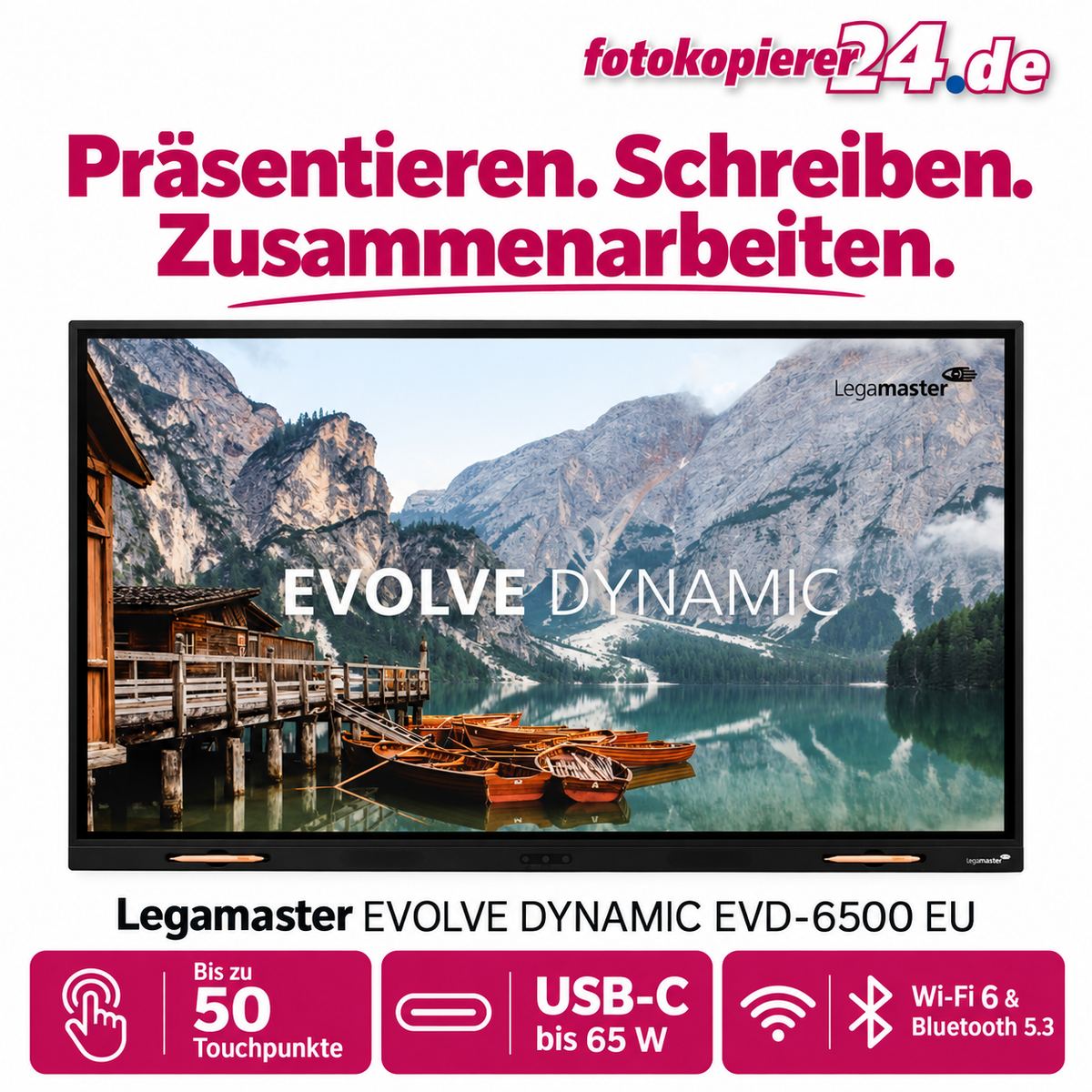 Legamaster EVOLVE DYNAMIC EVD-6500 EU – 65″ 4K-Touchdisplay mit Android 14