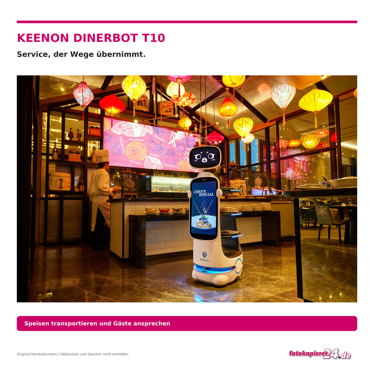 KEENON DINERBOT T10 Serviceroboter mit 23,8-Zoll-Werbebildschirm