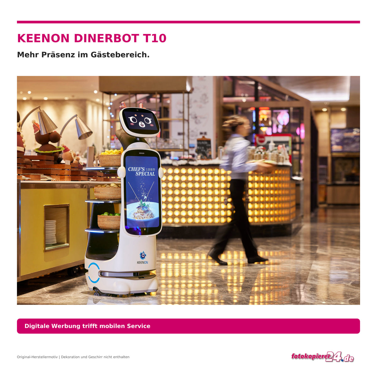 KEENON DINERBOT T10 Serviceroboter mit 23,8-Zoll-Werbebildschirm