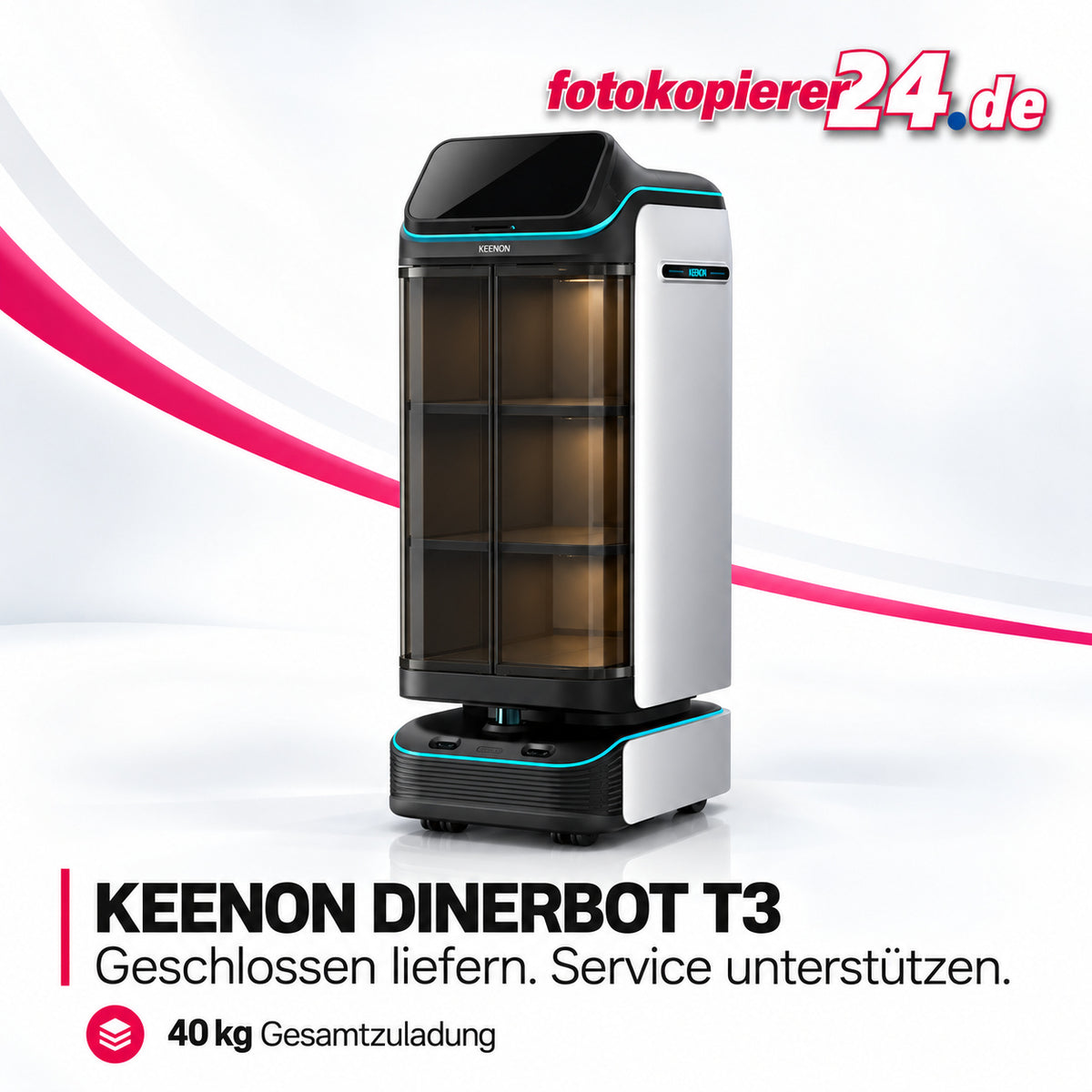 KEENON DINERBOT T3 Serviceroboter mit geschlossener Kabine und 40 kg Zuladung