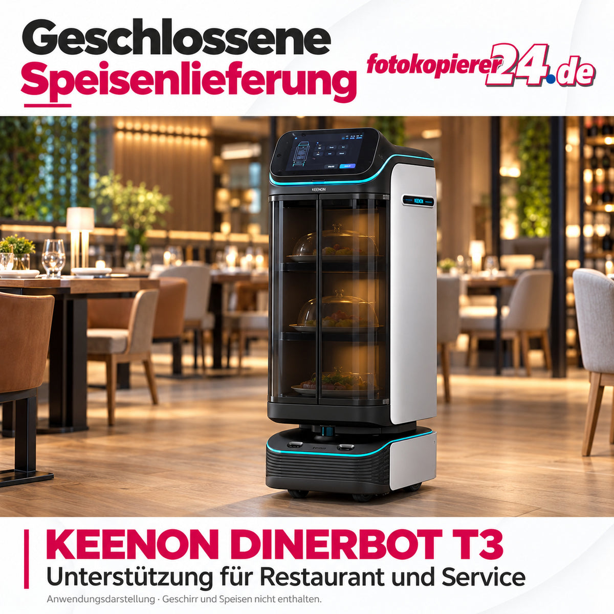 KEENON DINERBOT T3 Serviceroboter mit geschlossener Kabine und 40 kg Zuladung