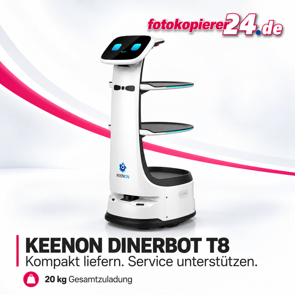KEENON DINERBOT T8 Serviceroboter mit 20 kg Zuladung für schmale Servicewege